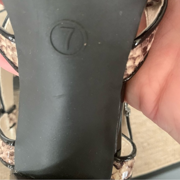 Etienne Aigner Snakeskin Heeled Sandals - Picture 10 of 12